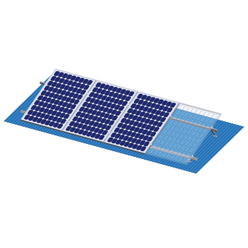 Adjustable solar panel mounting system for flat surface