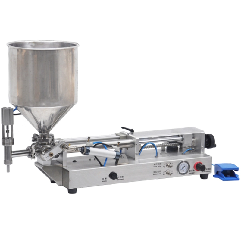 Semi automatic single nozzle pneumatic liquid cream filling machine