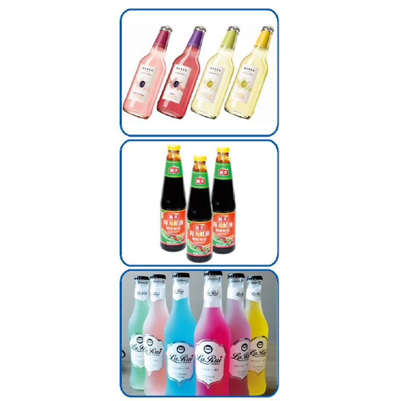 Automatic soy round bottle sauce upper and lower labeling machine