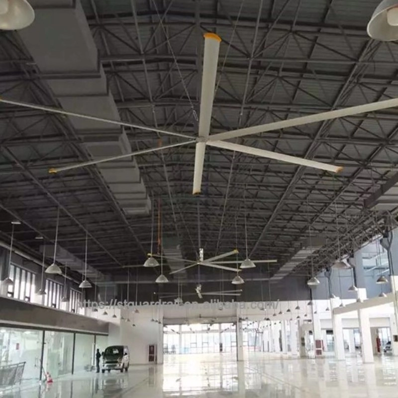 China Garage Exhaust Fan Industrial Ceiling Fan Factory HVLS Fan Restaurant