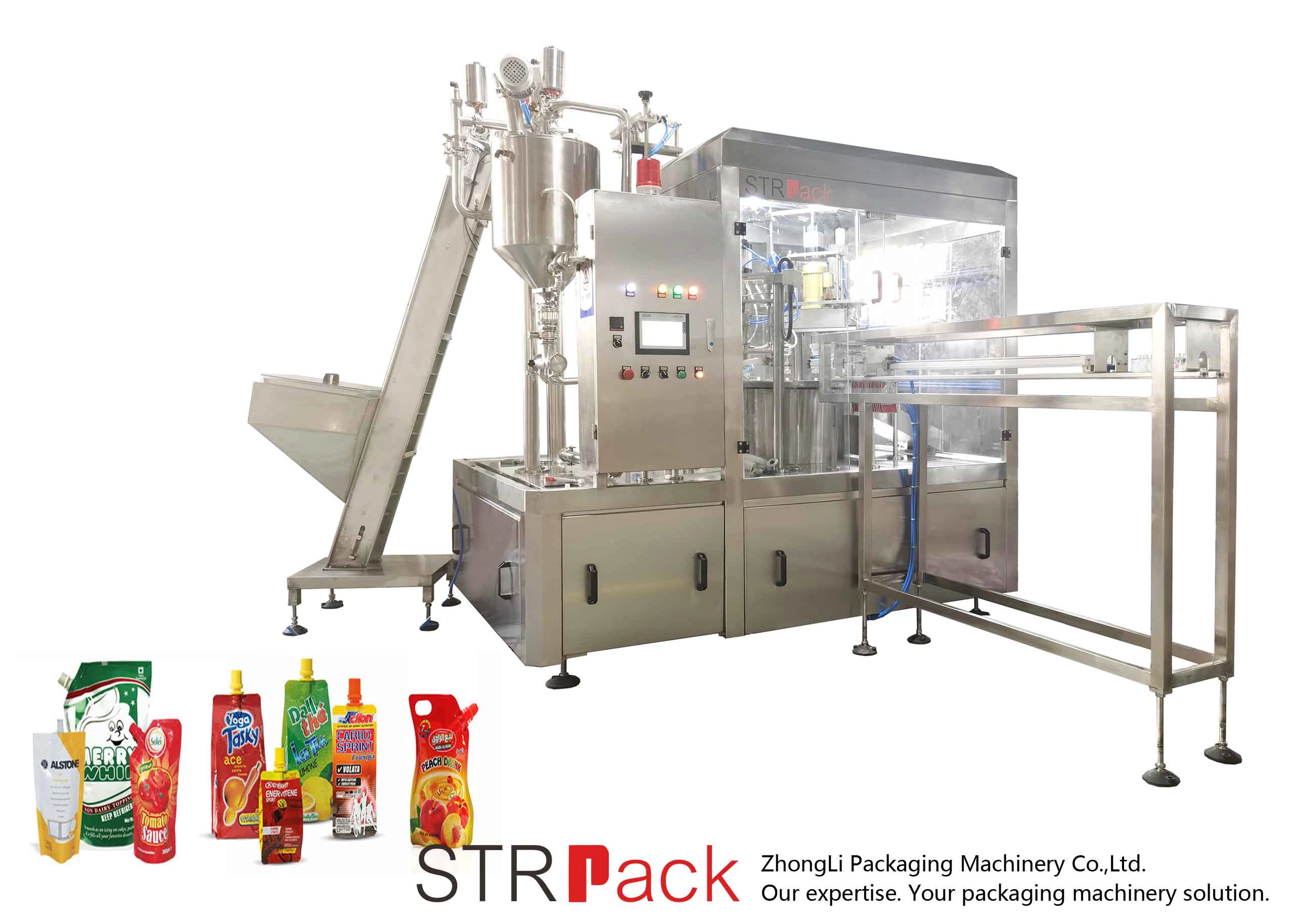 Automatic Pouch Filling and Capping Machine