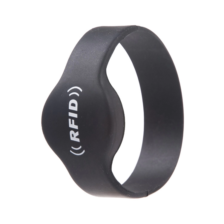Custom OEM RFID TK4100 Black Silicone Bracelet For Events