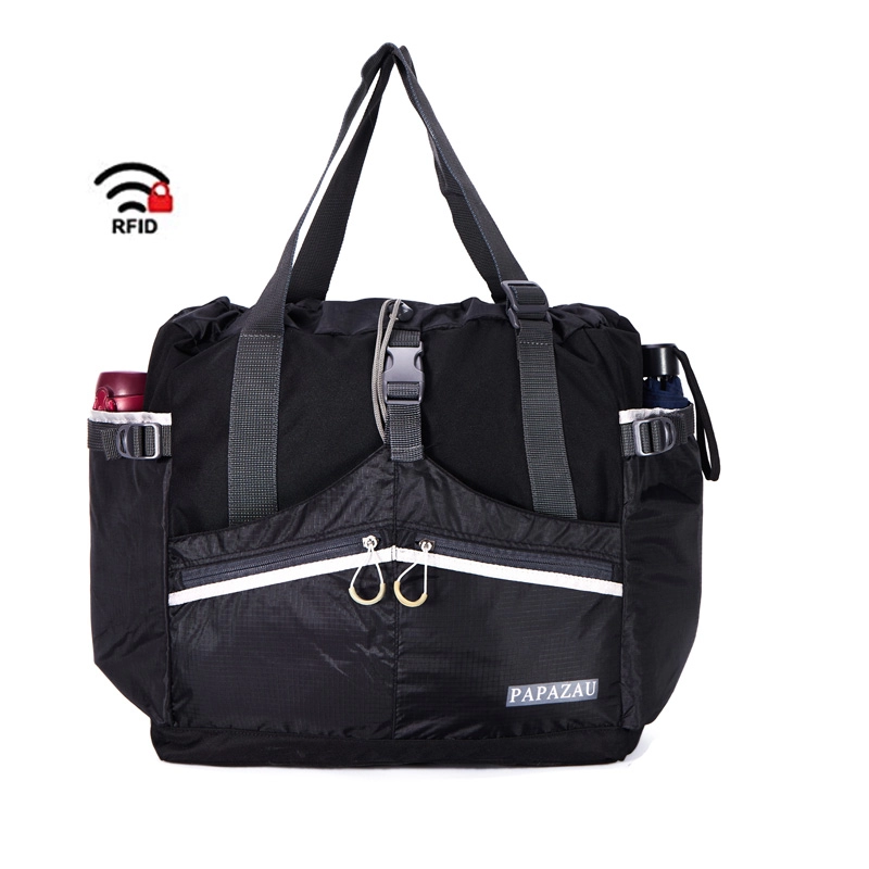 40L Rfid Travel Tote  Convertible Rpet Tote Backpack Large Beach Gym Tote Bag
