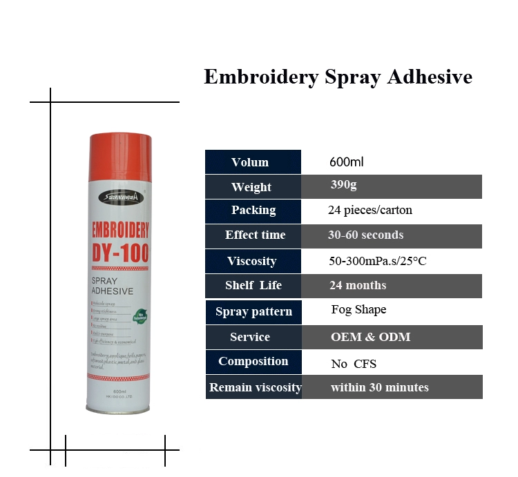 Sprayidea DY-100 transparent fabric spray glue for embroidery textile fabric