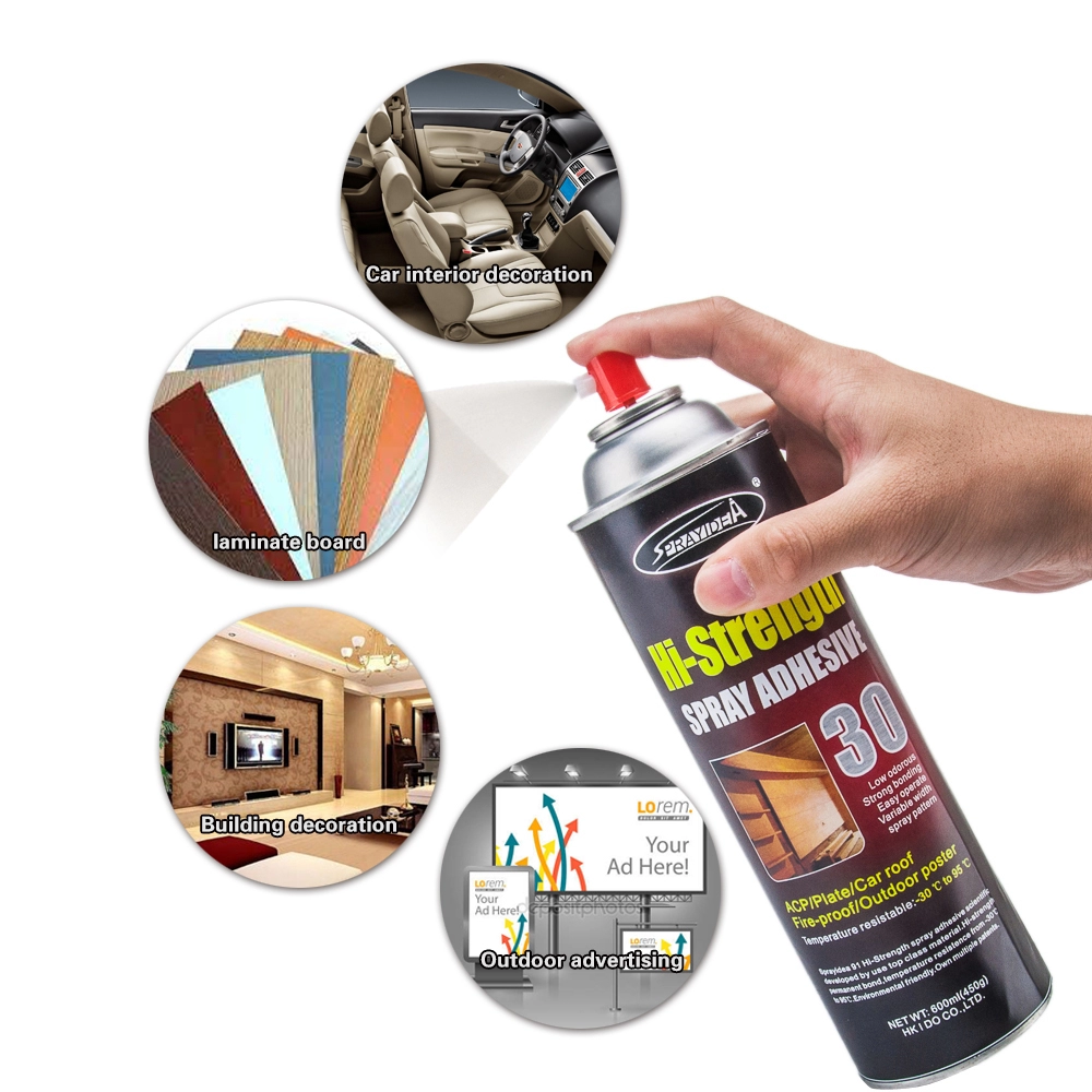 Aerosol industry wood adhesive for construction accessories