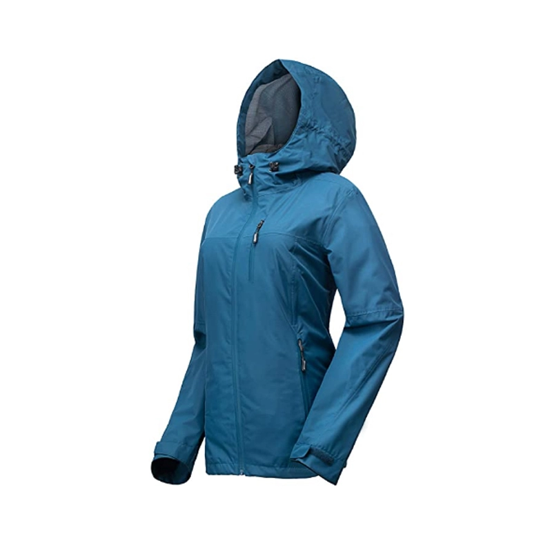 Women's Packable Rain Jacket Lightweight Outdoor Waterproof Windbreak Rain Coat with Hood for Travel, Hiking, Cycling