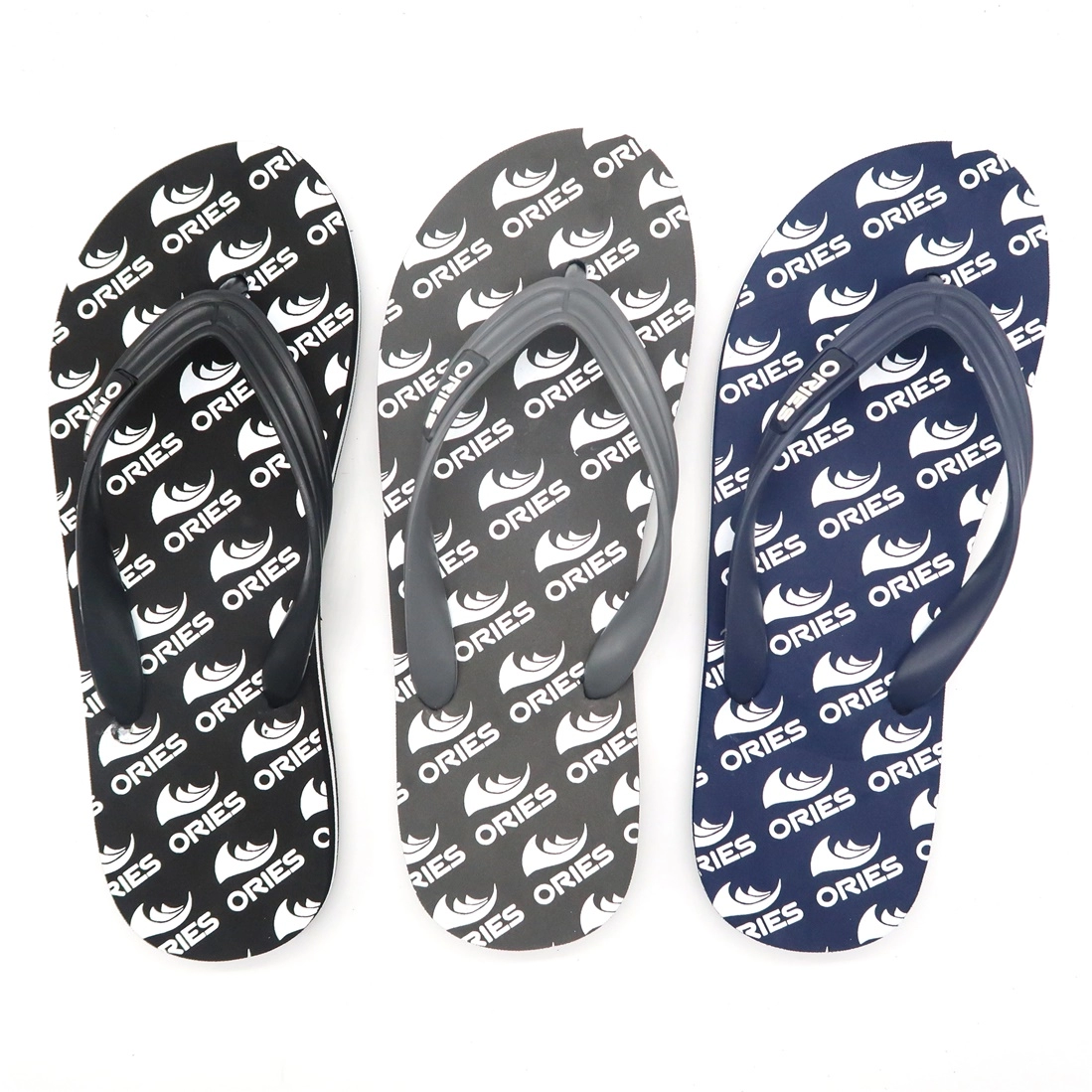 Full pattern logo printing men branded flip flops slippers