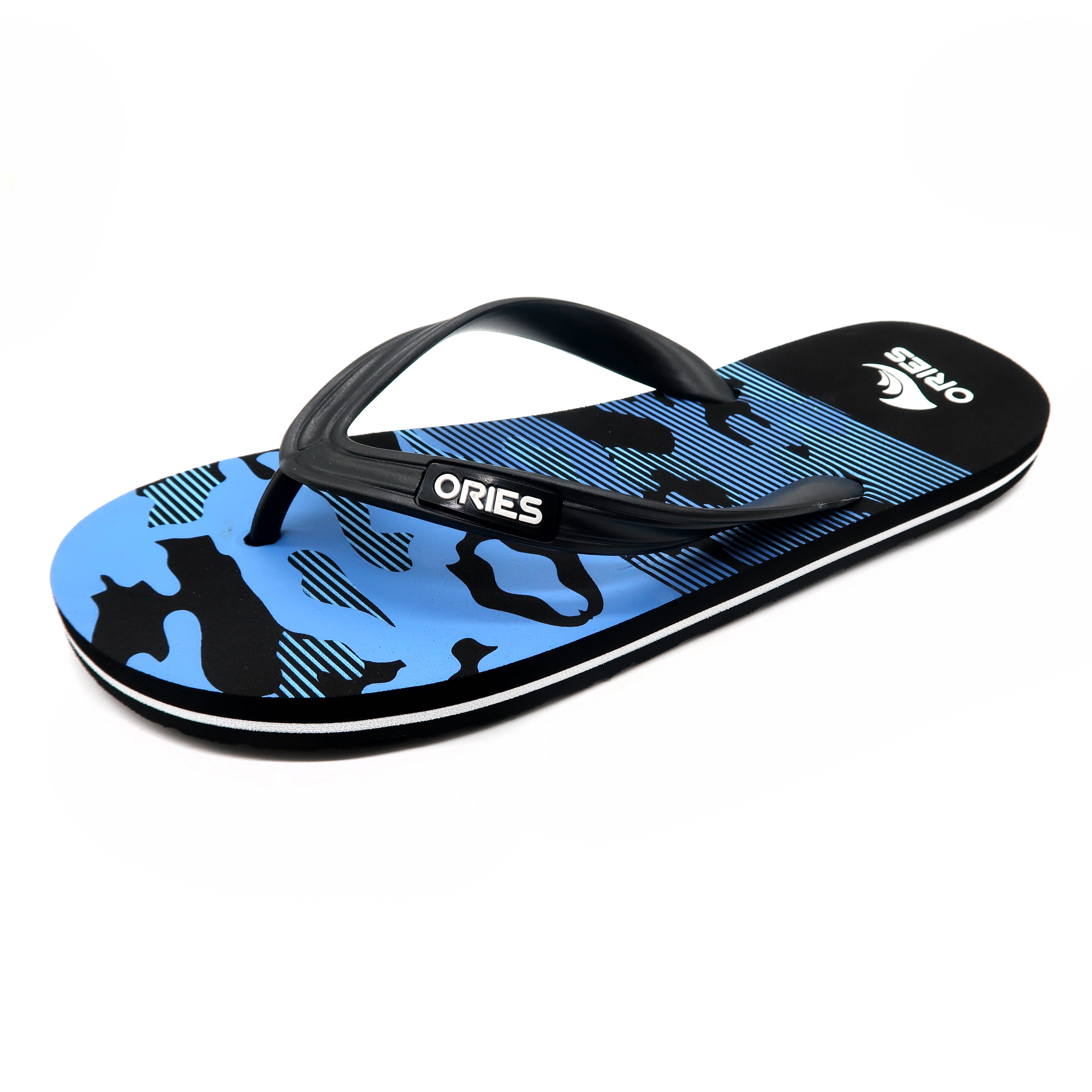 Colorful sole with printing graphic and lines British style men flip flops slippers