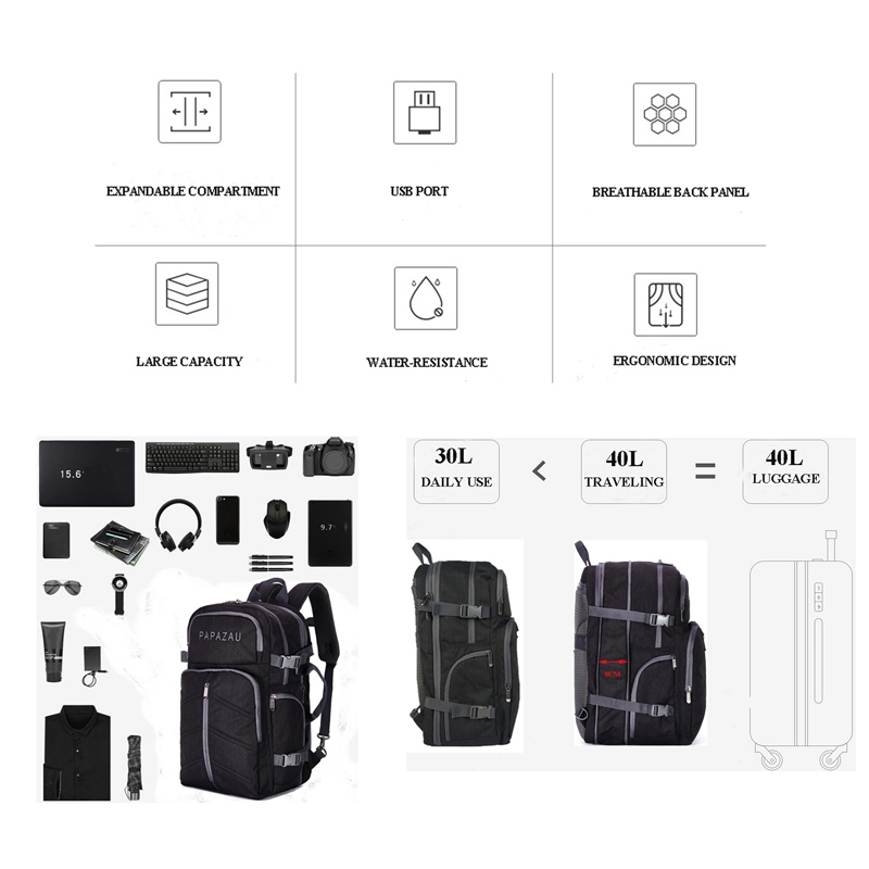 Expandable Carry On Travel Pack 40L