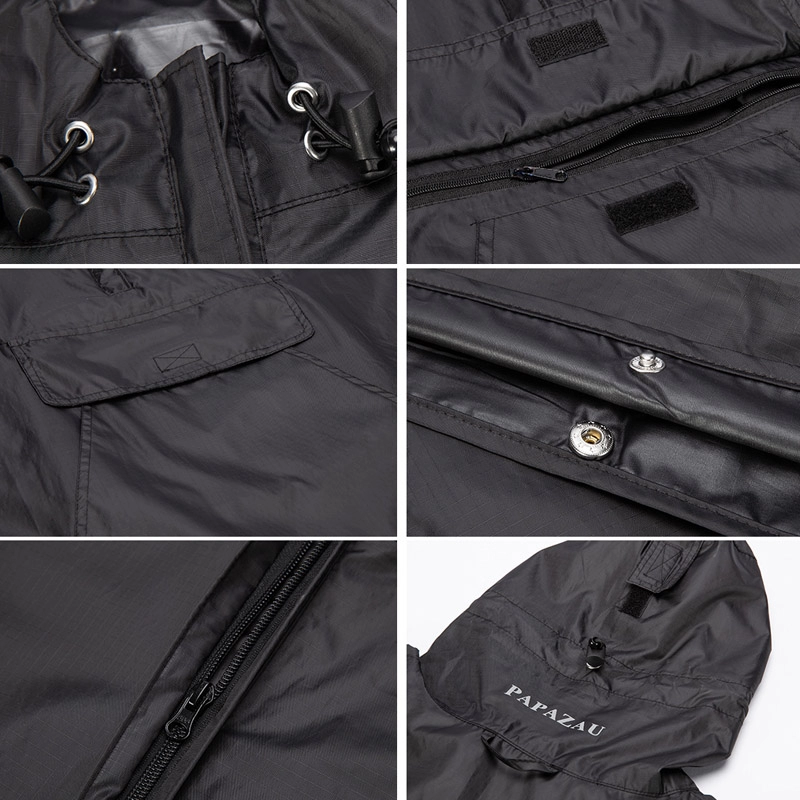 Unisex Hooded Rain Poncho Waterproof Raincoat Jacket for Men Women Adults