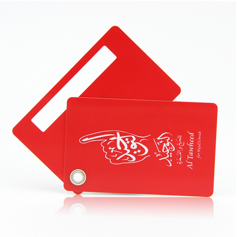 CMYK Offset Printing PVC Luggage Tags With Clear Plastic Hand Strap