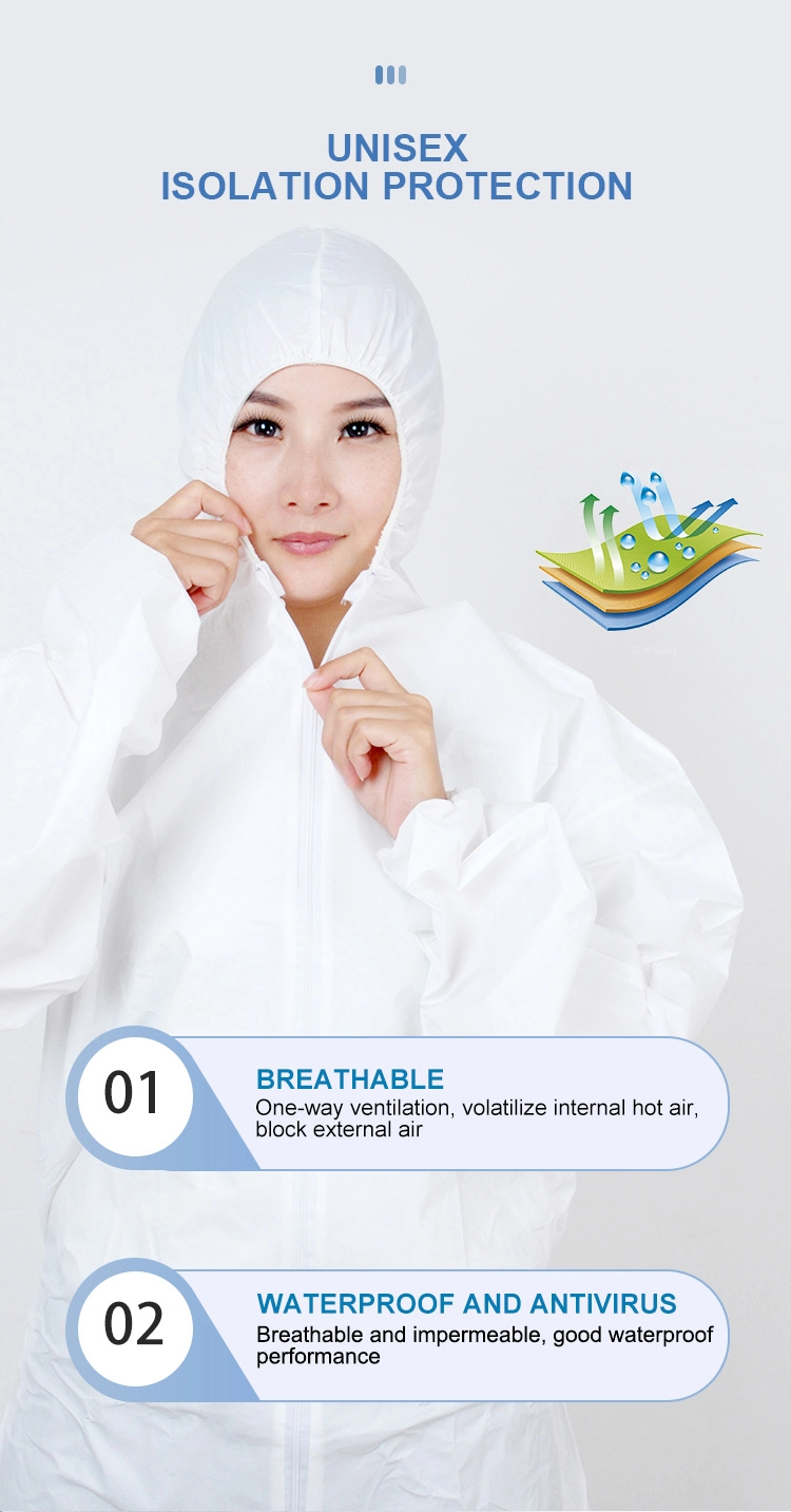 Medical disposable suit coverall white isolation suit protection