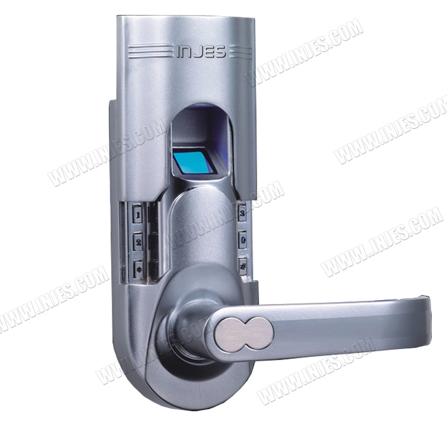 Silver Right Handle Keyless Biometric Fingerprint Door Lock