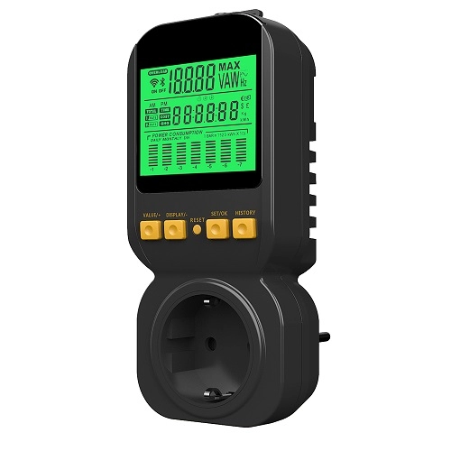 High Accuracy Watt Meter Power Analyzer Black Electricity Usage Monitor Plug