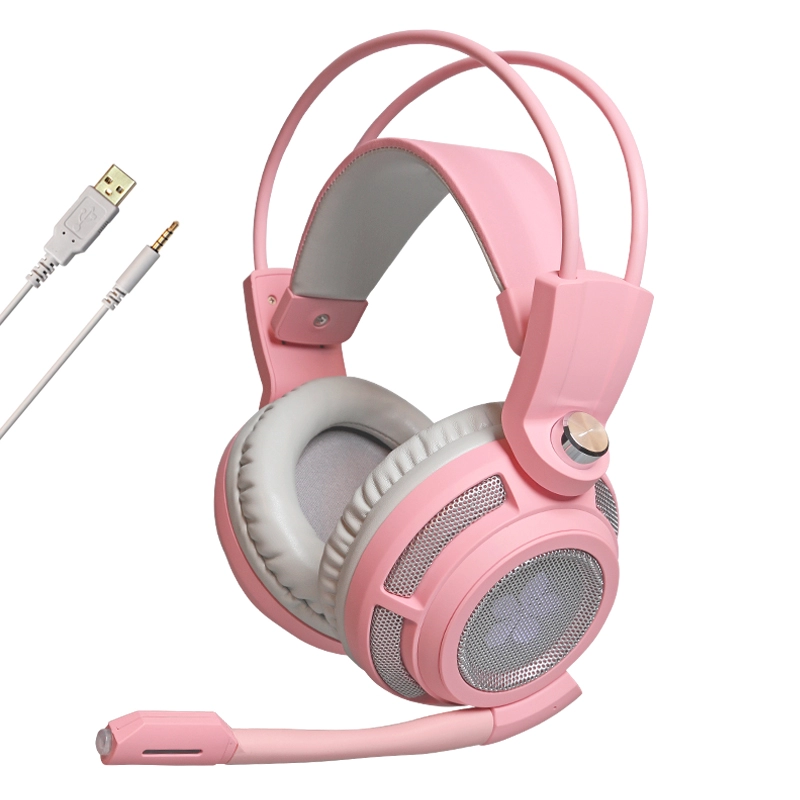 Somic G941 Virtual 7.1 surround sound headset pink game headphone with mic
