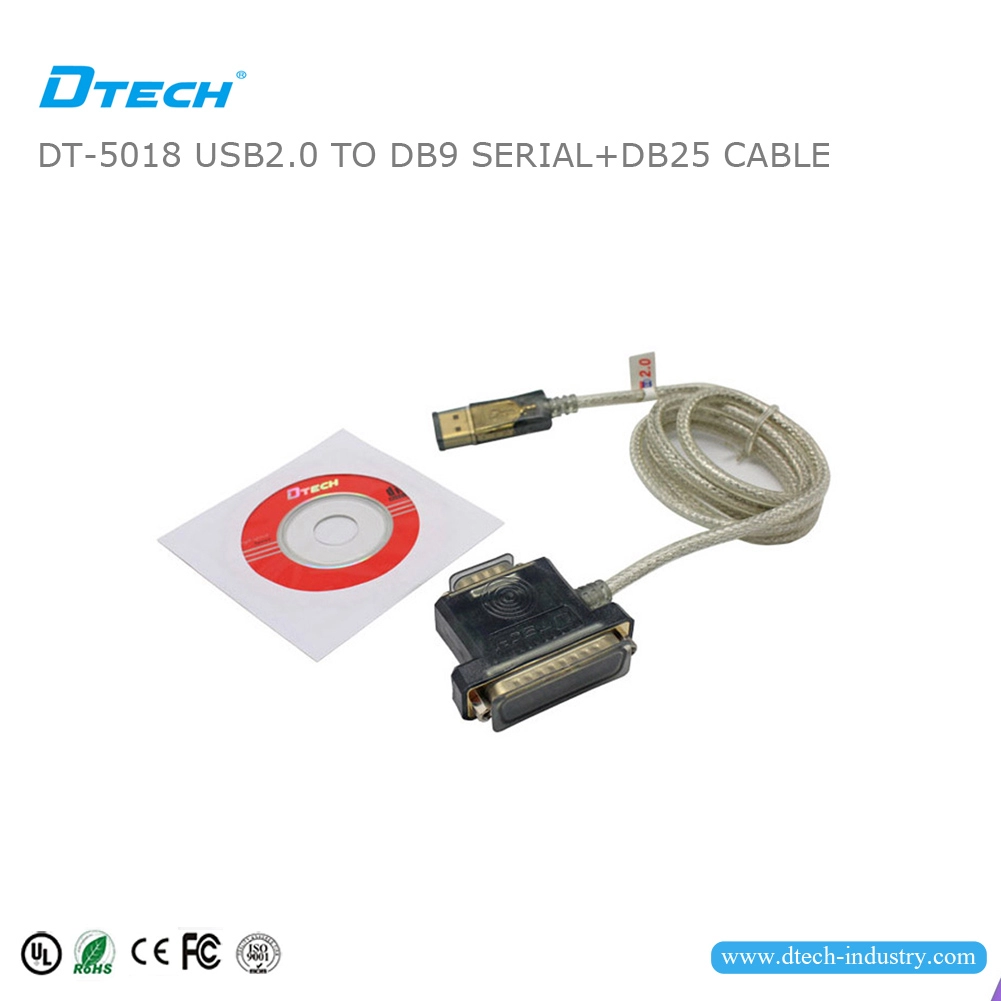DTECH DT-5018 USB 2.0 to RS232 DB9 and DB25 Adapter cable