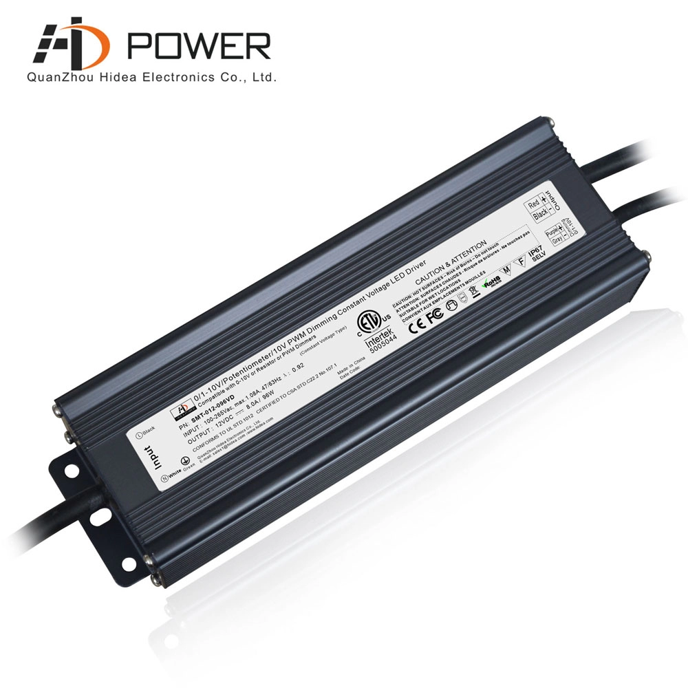 12 volt dimmable led driver 96w 100w compatible with 0-10v dimmer