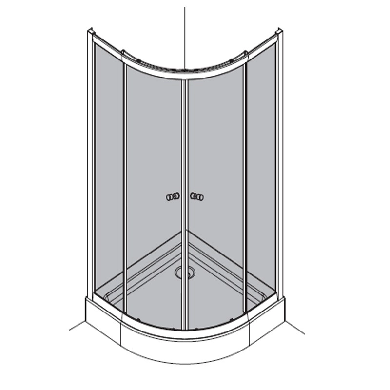 1/4 quadrant sliding shower doors