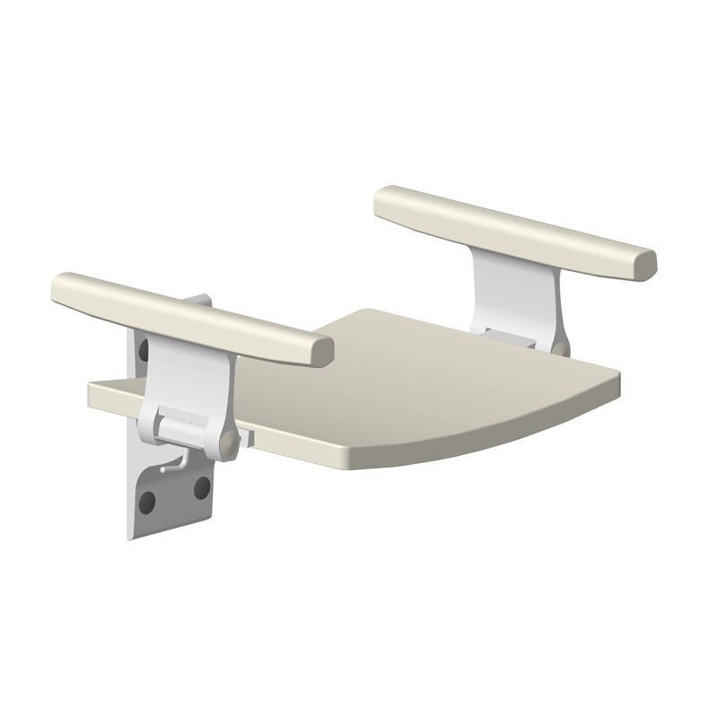 Wall mounted shower chair with handles
