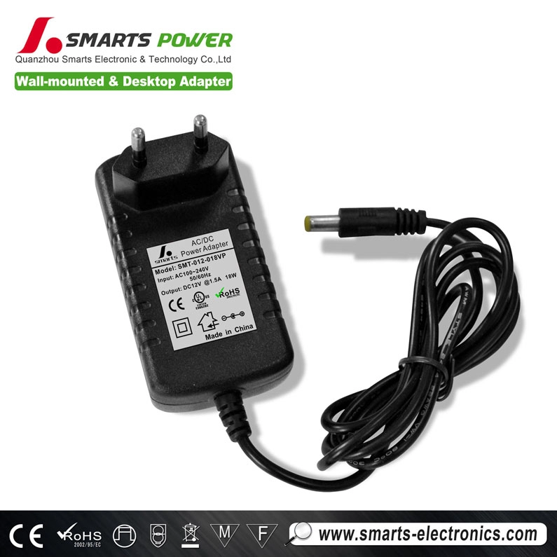 12v 18w wall-mount type power adapter