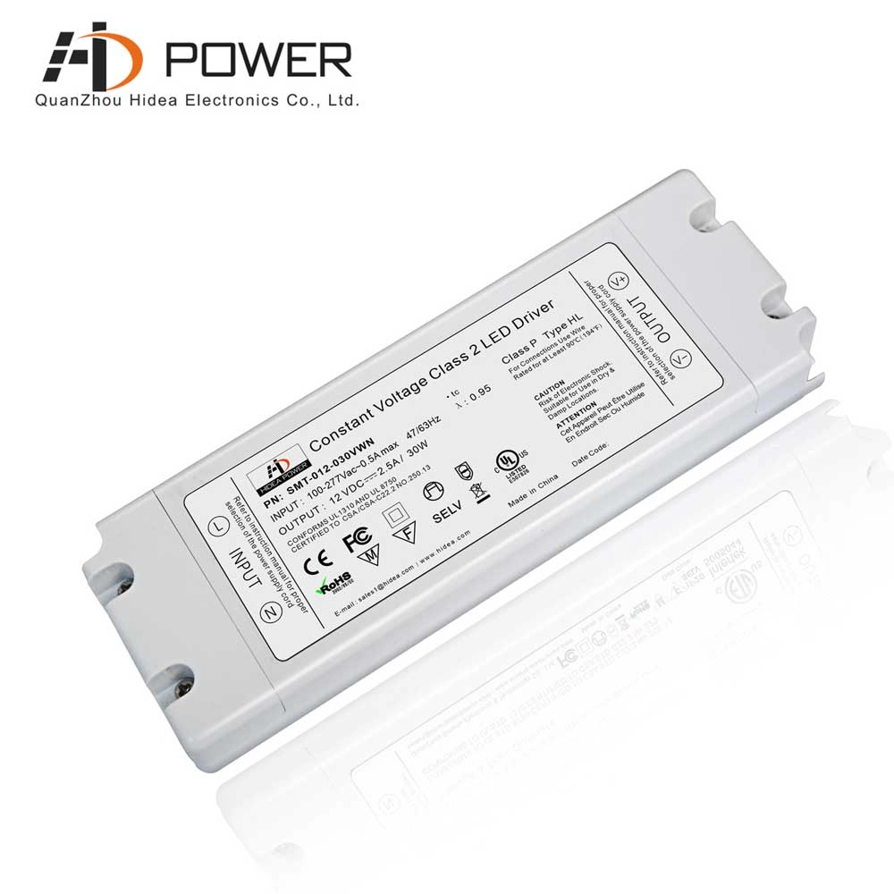 30w 12v led drivers plastic case with connection terminals
