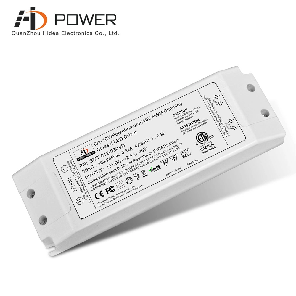 0 10v dimmable driver 12v 30w led power supply