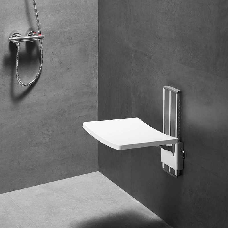 Adjustable shower seat wall mounted for elderly