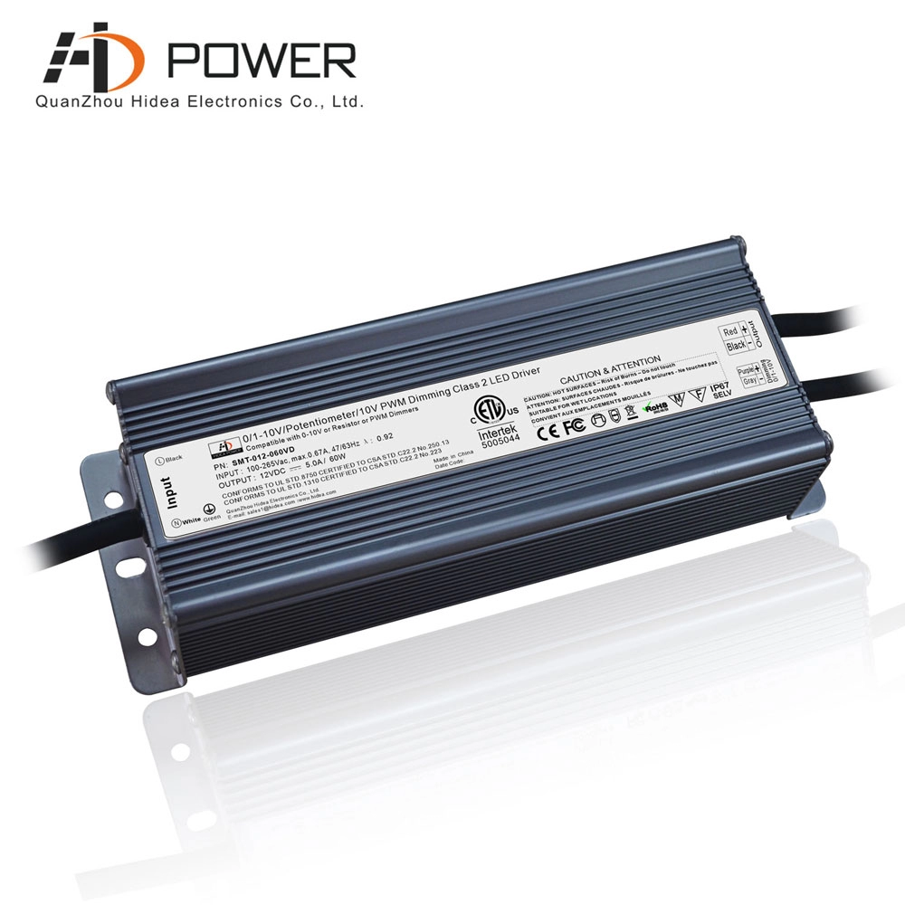 0 10v dimmable waterproof led power supply 12v 60w