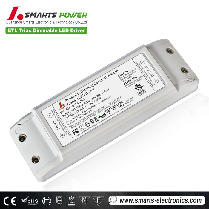 plastic cover 24v 20w triac dimmable led power supply