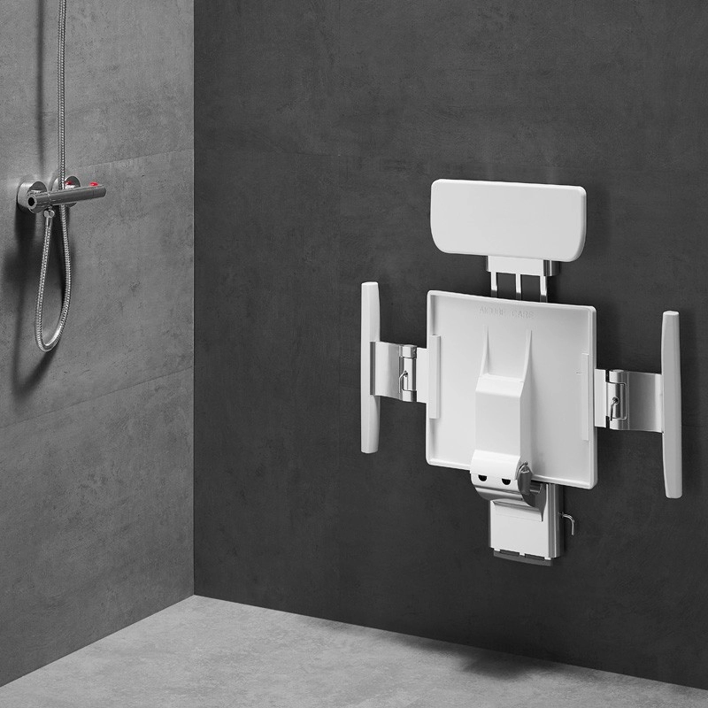 Height Adjustable Shower Seat with grips and Backrest
