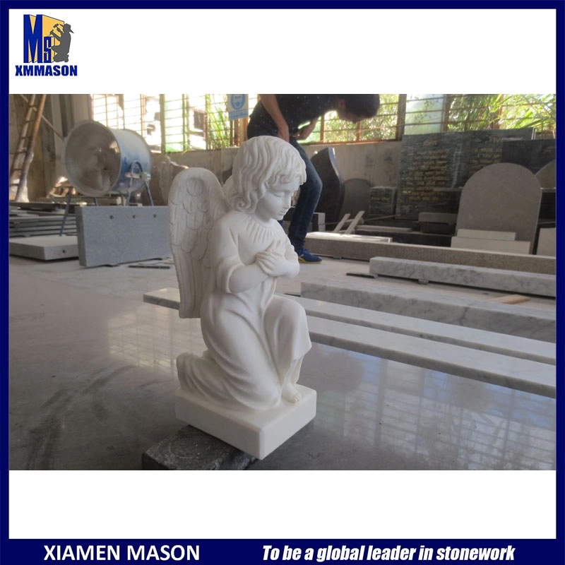 Hand Carving White Baby Angel Sculpture