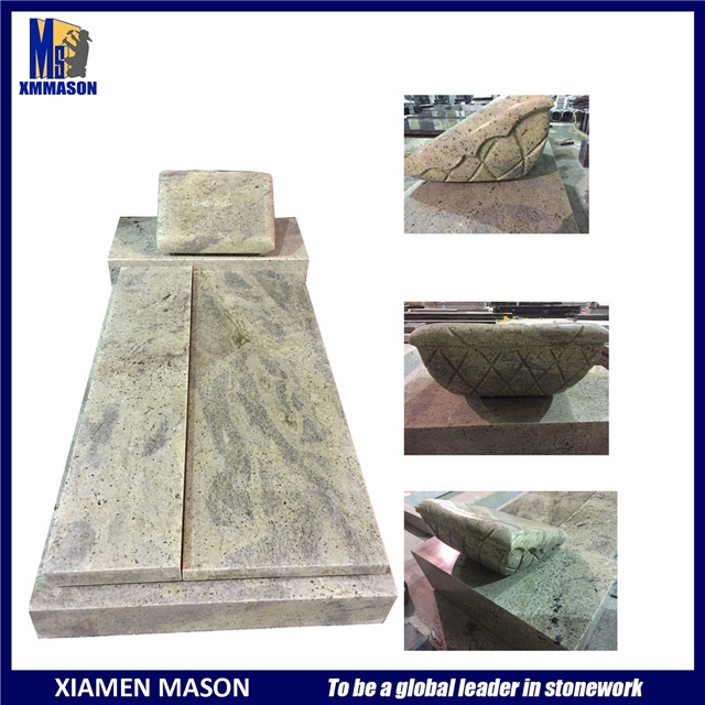 Mason Customized Monument with Carving Pillow in Kashmire White