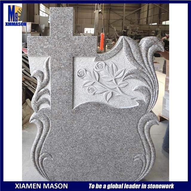 Cross Carved Cheap Polished Granite Headstones