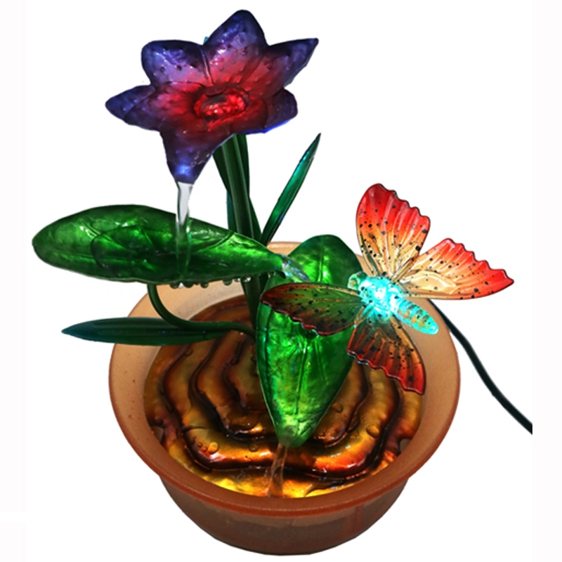 Planter with Flower Table Fountain