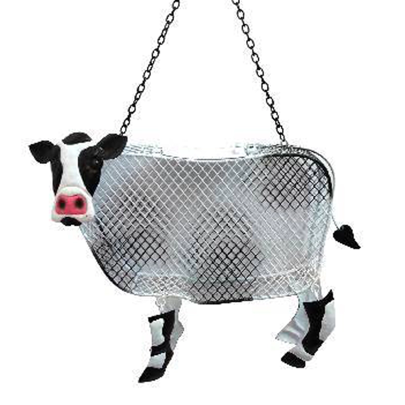 Mini Dairy Cow  Solar Bird-Feeder for Outside Hanging Outdoor - Solar Powered