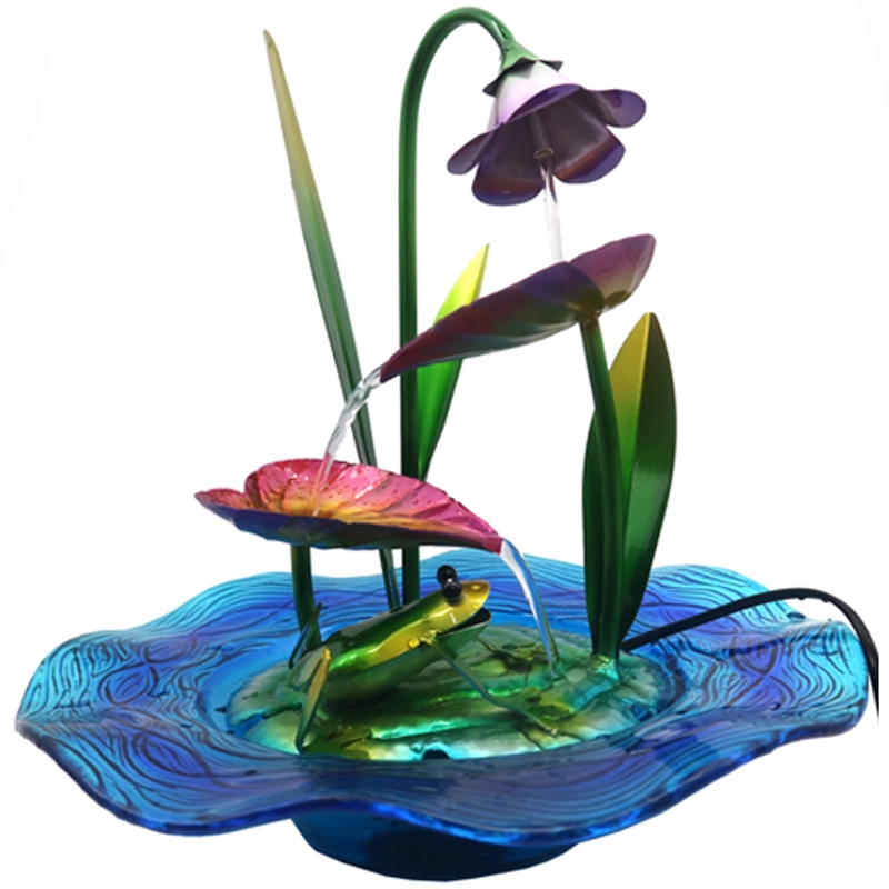 Flower Glass Table Fountain