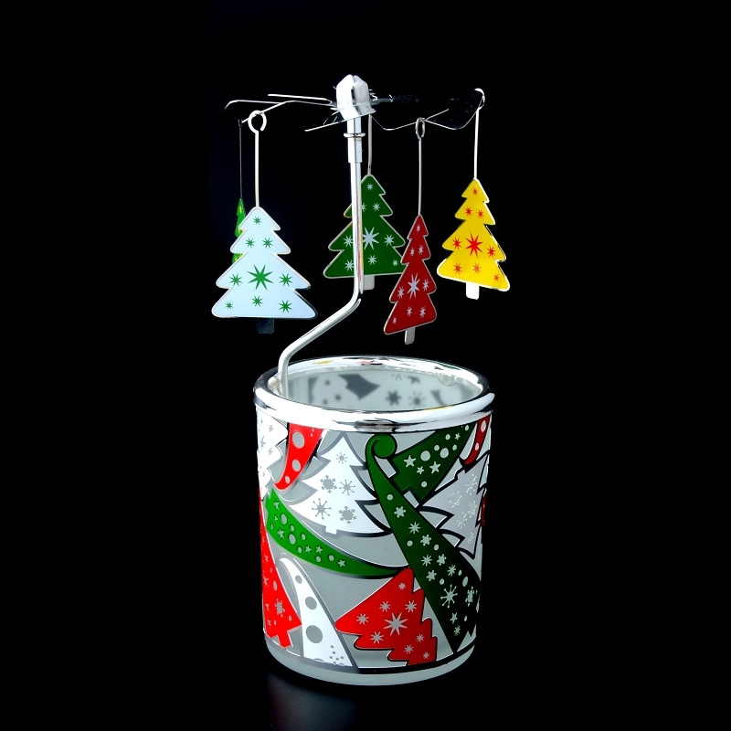 Rotating metal candle holder for X'mas decoration