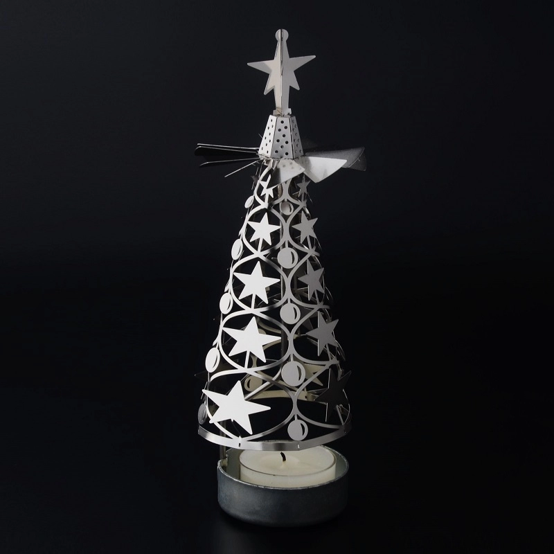 Cone shape rotary candle holder for X'mas decoration