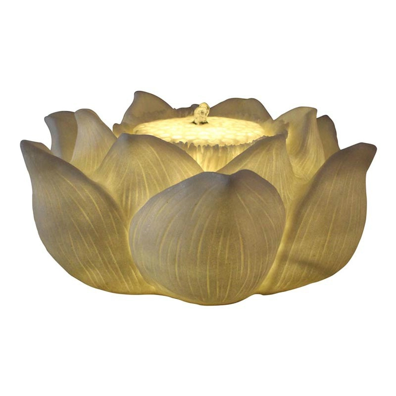 China Fountain Manufacturing Lotus Flower Waterfall For Garden & Home Decor