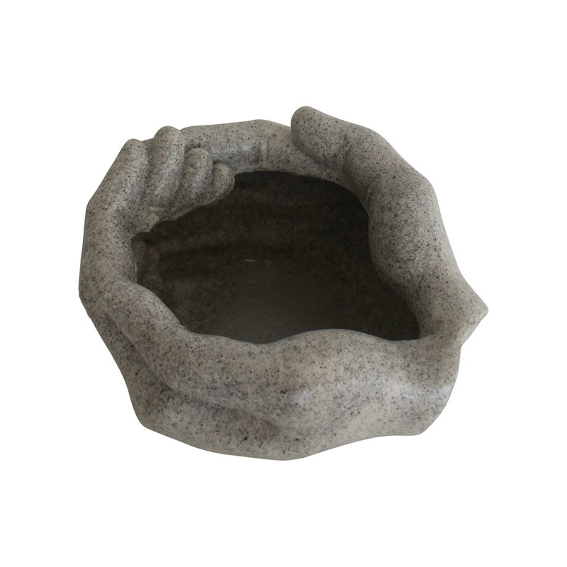 OEM & ODM Garden Decor Sandstone Handmade Hands Shape Flowerpot