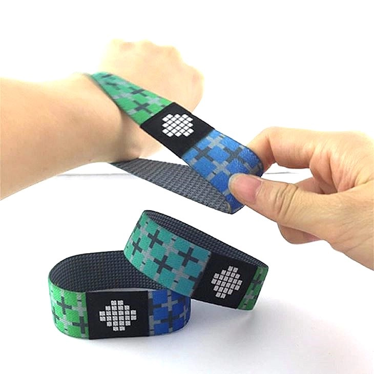 Customized RFID NTAG 213 Woven Stretch Wristband for Events managment