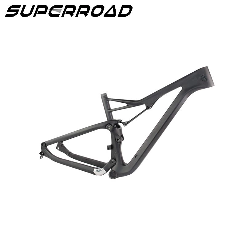 Anti-heating Superroad Carbon Fiber Mountain Bike Frame 650B Plus Bicycle 27.5 Carbon Full Suspension Frame Fork