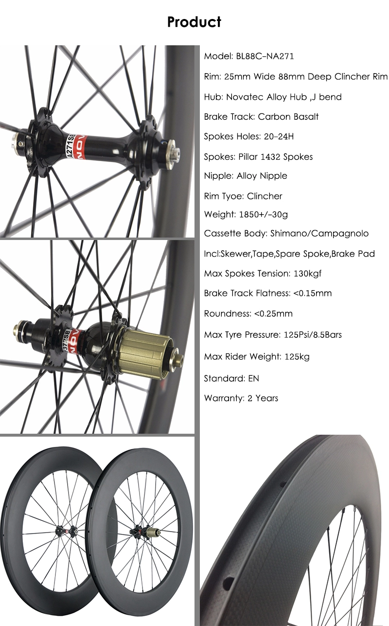Carbon Fiber Road Wheels 700C Clincher Wheels