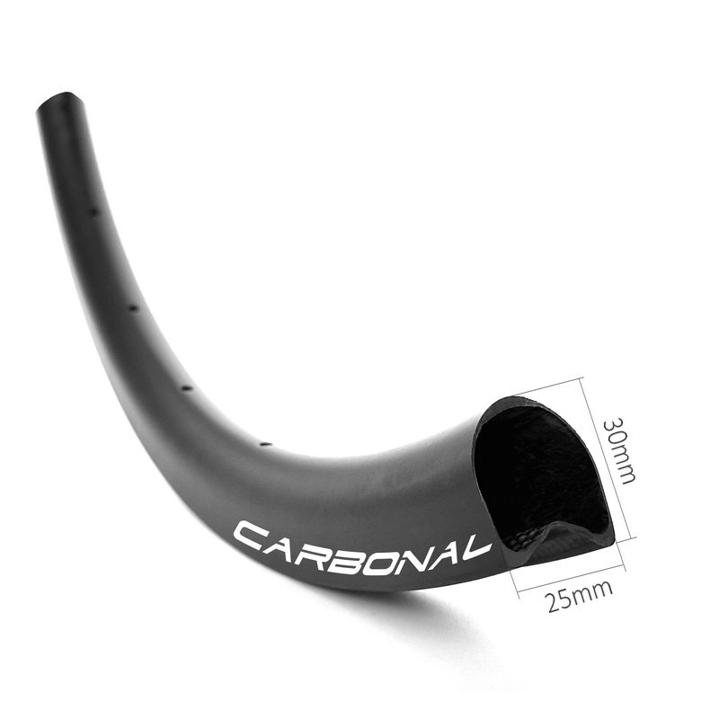 Lightweight carbon bicycle cyclocross wheel rim 30mm deep disc tubular