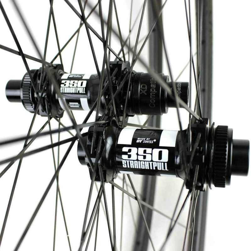 Custom DT Swiss 350 hub + Sapim CX-Ray spoke mountain bike carbon wheels