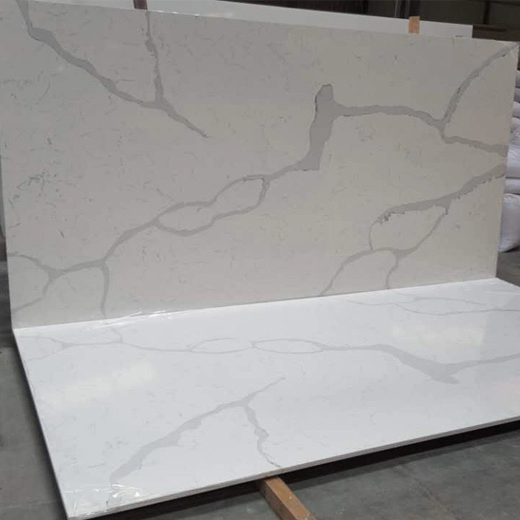 OP9009 Calacatta White Engineered Quartz Stone Popular Color Counter Top Fabrication