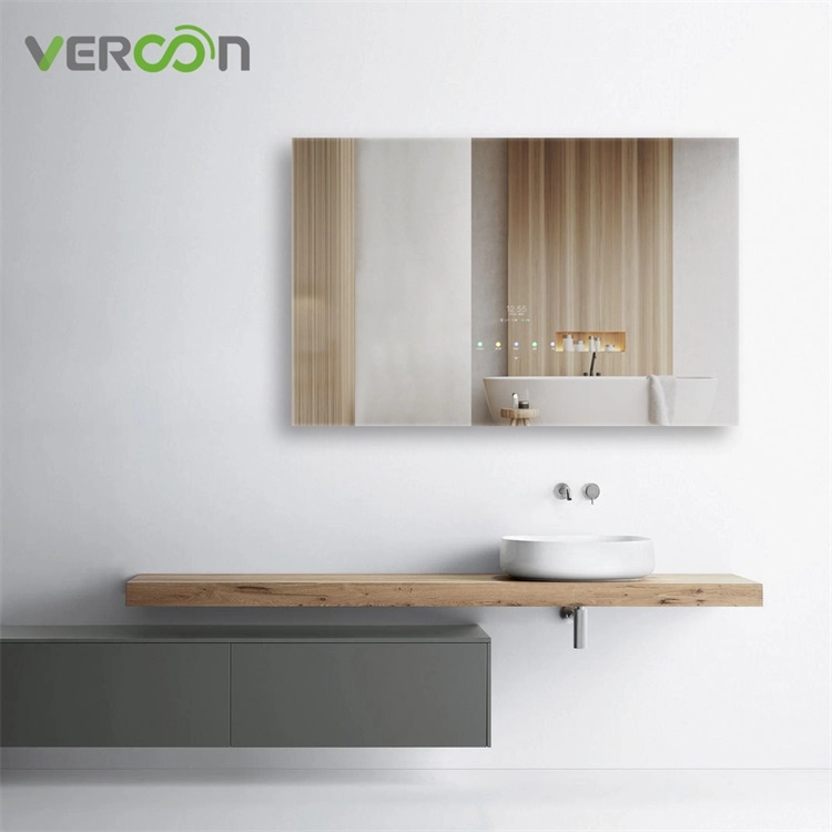 Multiple functions smart bathroom mirror android os 11 smart tv big rectangle 1200*800MM