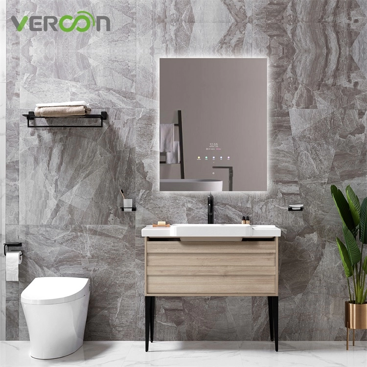 Smart Mirror Hospitality Bathroom LED Vanity Mirror Anti-fog Time Display