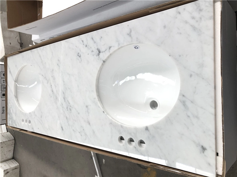 Prefab Vanity Tops Carrara White Marble