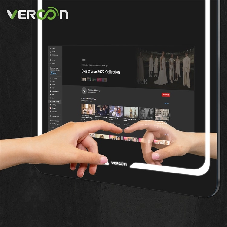 Vercon Espejos Inteligentes Android Touch Screen Smart Bathroom Mirror Tv Magic Mirror in Estate